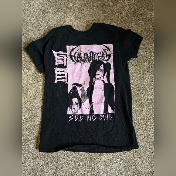 SEE NO EVIL EMO T SHIRT - Picture 1 of 4